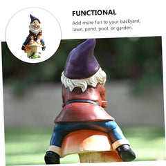 SUPVOX 1Pc Outdoor Garden Resin Dwarf Statue Decorative Gnome Figurine for Home and Patio Durable Design for Garden Ornamentation for Family