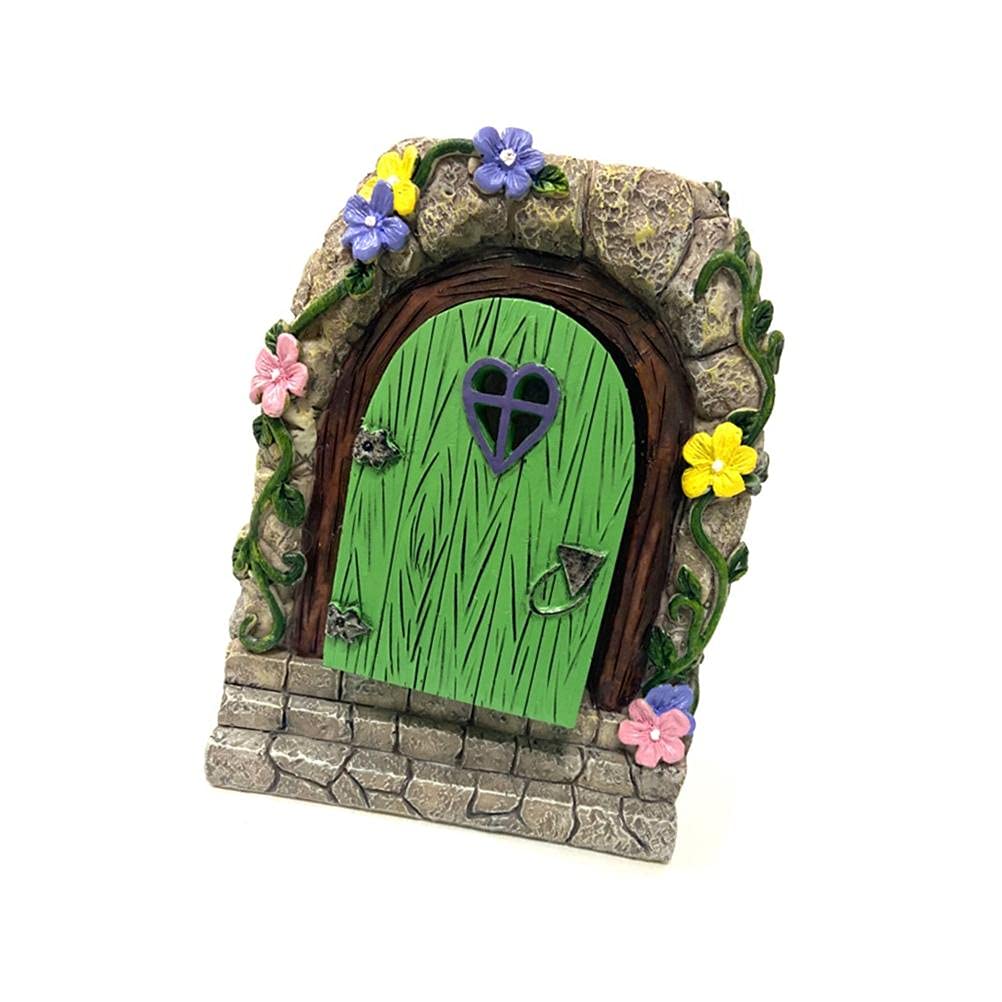 Srliya Solar Light Fairy Garden Miniature Door Sculpture Resin Statue (11 Black [8 Lights]), Srliyawbm5tsnrfq-79