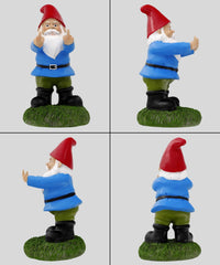 Gnometastic The Original Double Bird Garden Gnome Statue, 8.45" Tall