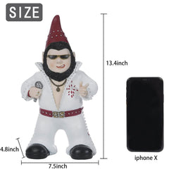 Jy.Cozy Large Singer Gnome Garden Statue Outdoor Resin Dwarf Figurine Decor Home Decoration Funny Sculpture for Patio Poch Yard Backyard Ornament Housewaiming Unique Gift