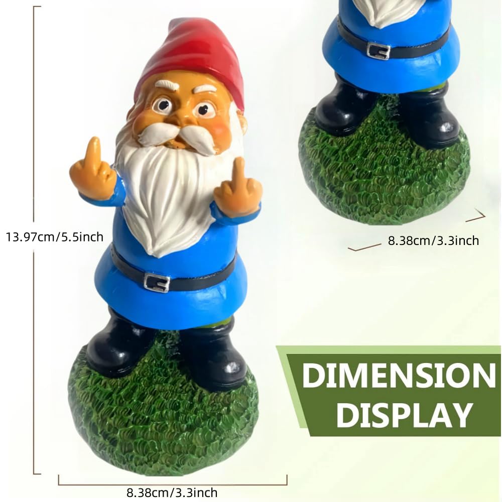 Garden Gnomes Funny Garden Ornaments Outdoor - Rude Garden Gnomes Middle Finger Gifts - Gnomes Garden's Ornaments Outdoor or Indoor