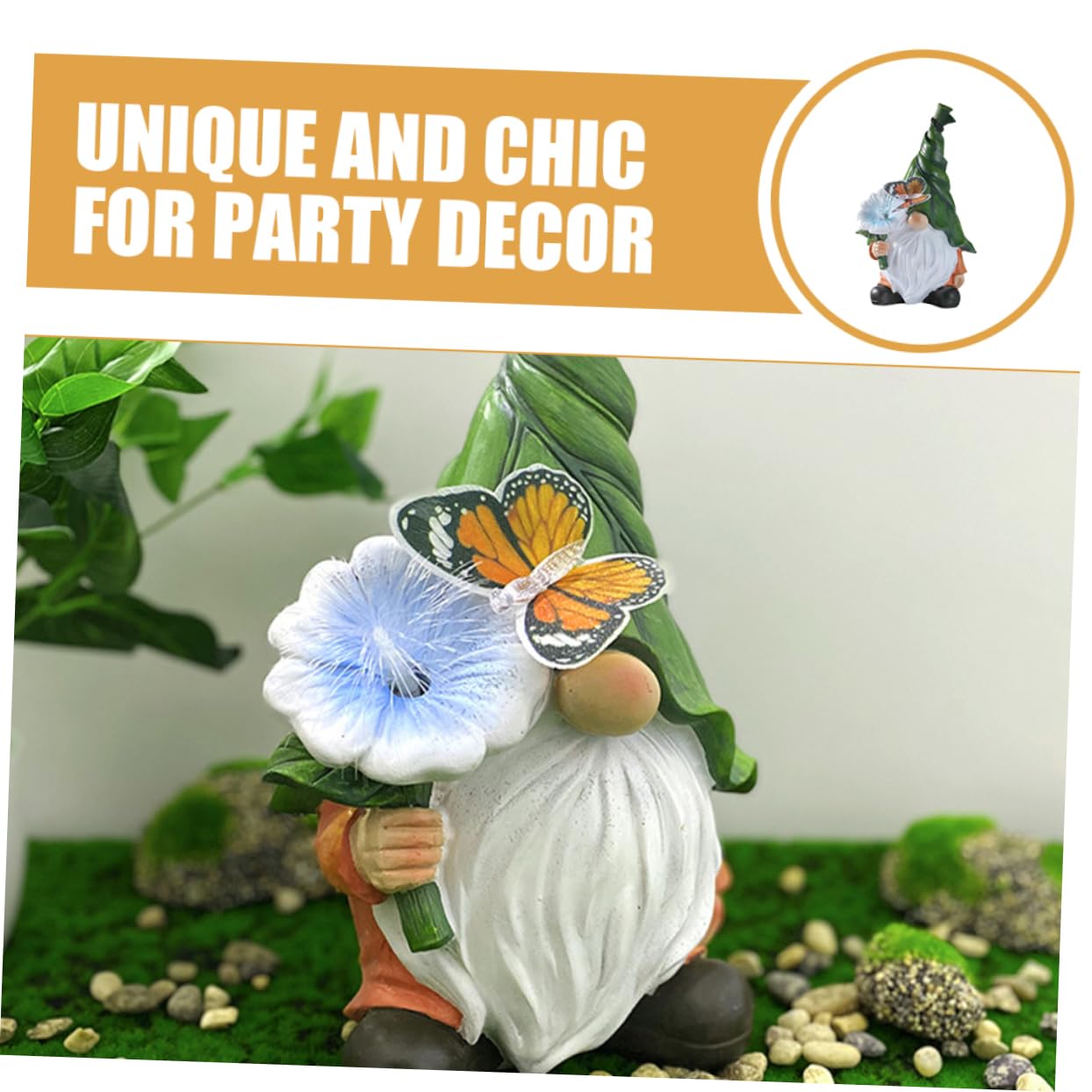 Toyvian Garden Gnome Sculpture with Solar Light Durable Resin Patio Decor for Outdoor Spaces Weather Resistant Lawn Ornament Present for Christmas Birthdays and Housewarming