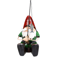 AB Tools Hand Painted Metal Garden Gnome Fishing Gift Ornament 20x18x39.5cm