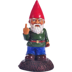 Garden Gnomes Funny Middle Finger Gnomes Garden Ornaments Resin Rude Garden Gnomes Middle Finger Naughty Gnomes for Yard Lawn Garden Decorations