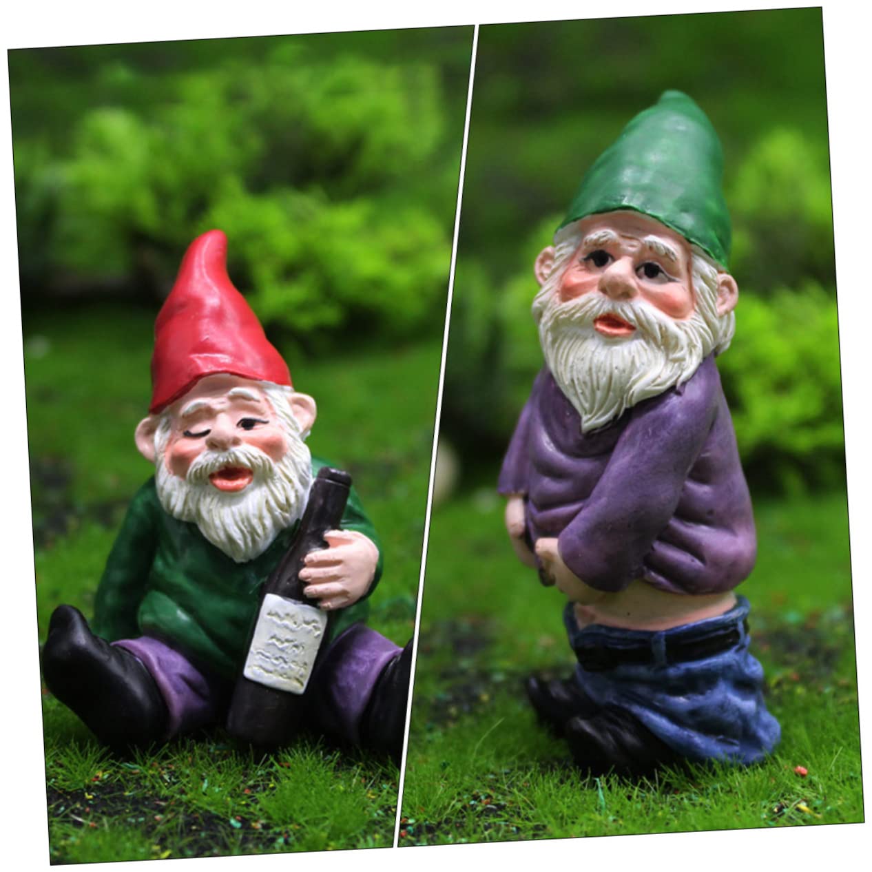 Ciieeo 9pcs Resin Dwarf Figurines for Landscape Decor Cute Garden Gnome Ornaments Outdoor Decorations for Lawn Patio and Office