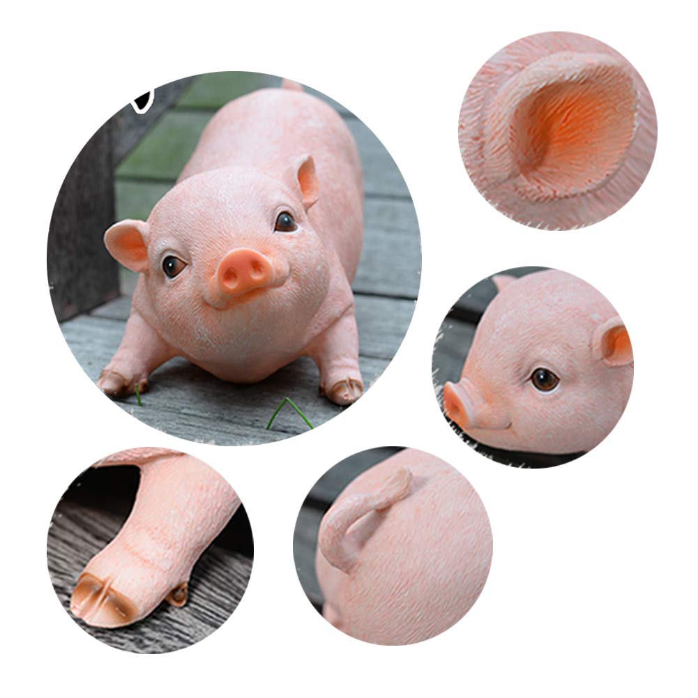 XIFIRY Animal Garden Gnomes Statue Cute Pig Funny Outdoor Sculpture Resin Lawn Ornaments Décor Indoor Outdoor Figurines for Garden and House (Cut Pig)