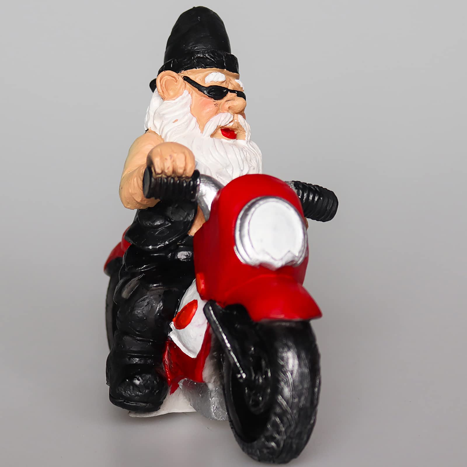 nezababy Funny Garden Gnome Decoration Riding Motorcycle Statues Naughty Figurines Outdoor Indoor Lawn Yard Patio Sculptures Resin