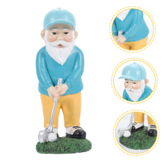 ORFOFE Miniature Golfing Dwarf Ornament Resin Gnome Statue Garden Decorations Fairy Garden Accessory