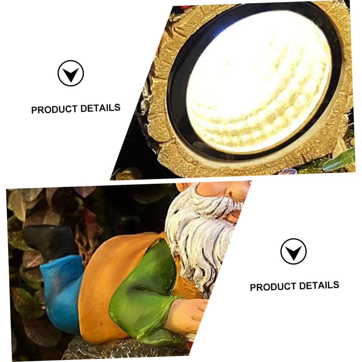 Toyvian Lawn Solar Lamp Garden Dwarf Statue Solar Powered Outdoor Light for Decoration Charming Resin Gnome Sculpture for Garden Courtyard and Patio