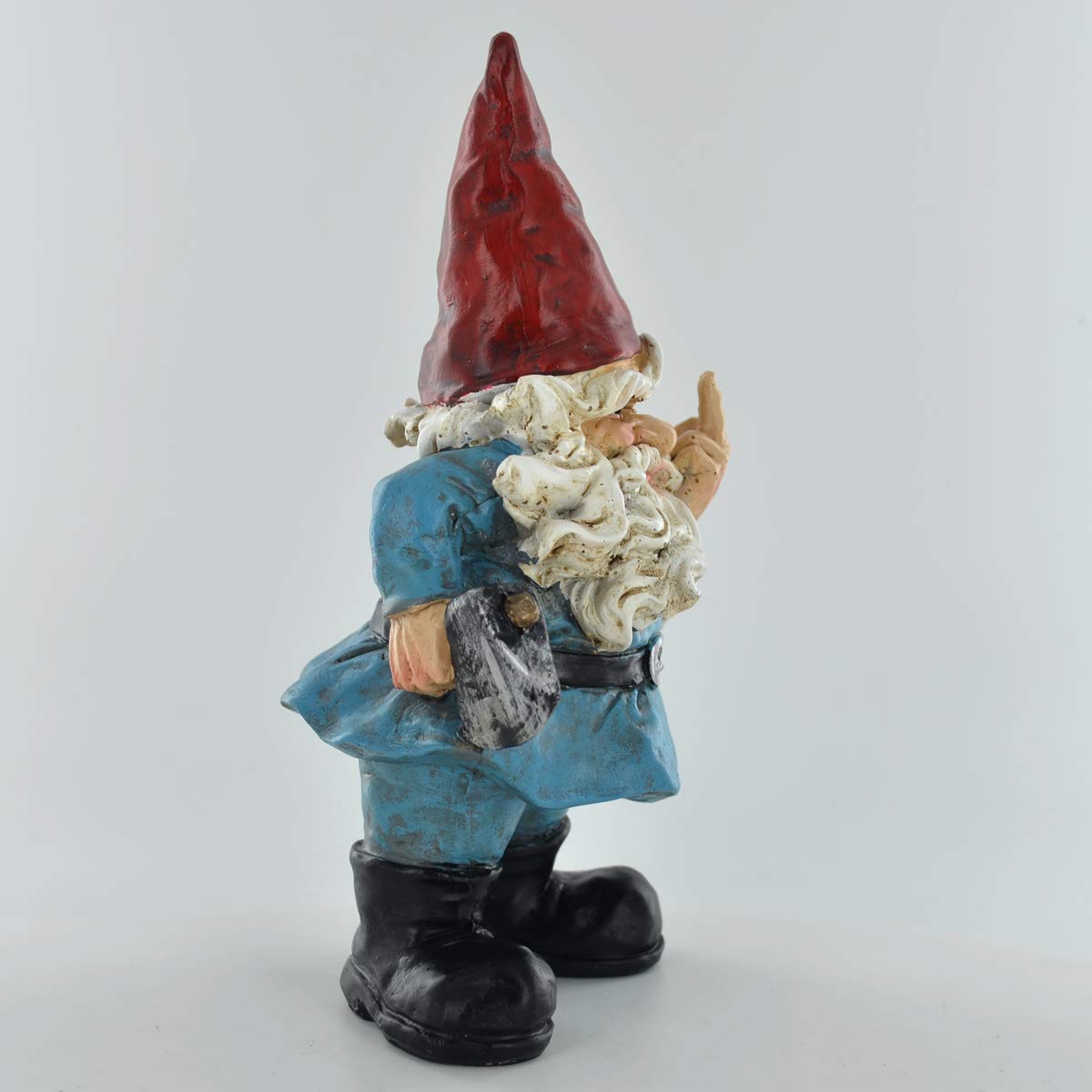 Gnome- Middle Finger Garden Ornament Home Decor Joke Present Novelty Gift Fantasy Figure Comical Elf H18.5cm