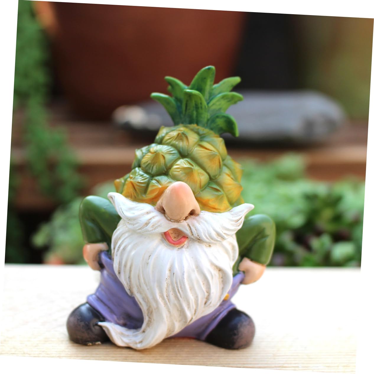 Happyyami Outdoor Gnome Ornaments Resin Craft Gnome Figurine Grandad Garden Ornaments