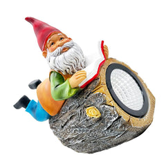 Toyvian Lawn Solar Lamp Garden Dwarf Statue Solar Powered Outdoor Light for Decoration Charming Resin Gnome Sculpture for Garden Courtyard and Patio
