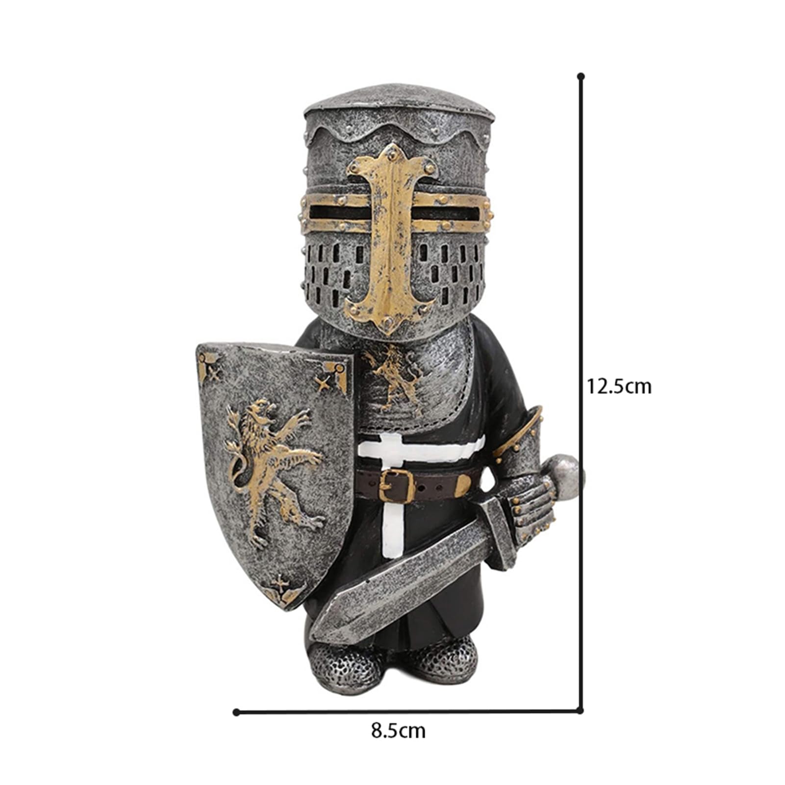 Swtgaah Knight B Garden Gnome Statue Knight Gnome Sculpture Knight Guardian Sculpture Garden Gnome Ornaments Suitable for Gardens, Lawns and Courtyards