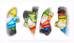 FICITI Garden Gnome Flower Pot and Vase Perchers Sitters Clingers Hangers -Set of 4