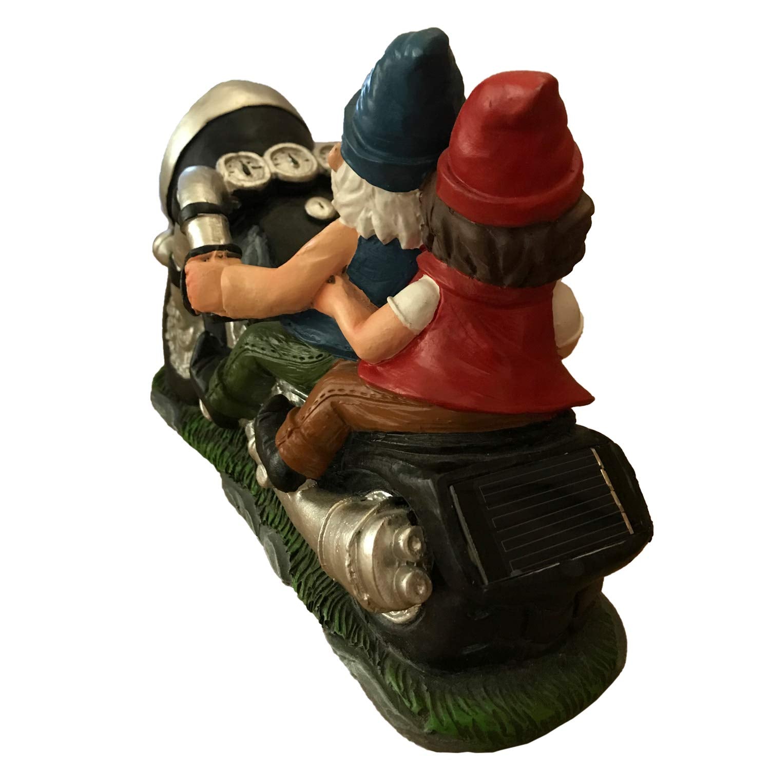 CT DISCOUNT STORE Biker Gnomes Couple On Motorcycle - Outdoor Cute Figurine Statues, Gnome Outdoor, Biker Couple in Love, Make Your Home and Garden More Fun, Great Gift