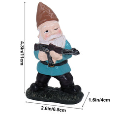 Garden Gnome with Gun, Military Gnome Soldiers Garden Gnome, Tactical Statue for Indoor Outdoor, Patio, Yard, Lawn Ornaments, Home Décor