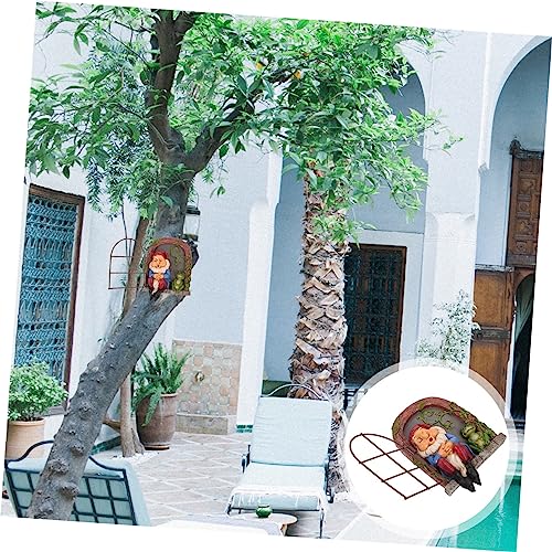Toyvian 1Pc Old Man Garden Gnome Statue Pendant Funny Outdoor Tree Hanging Ornament for Courtyard Landscape Decor for Decoration and