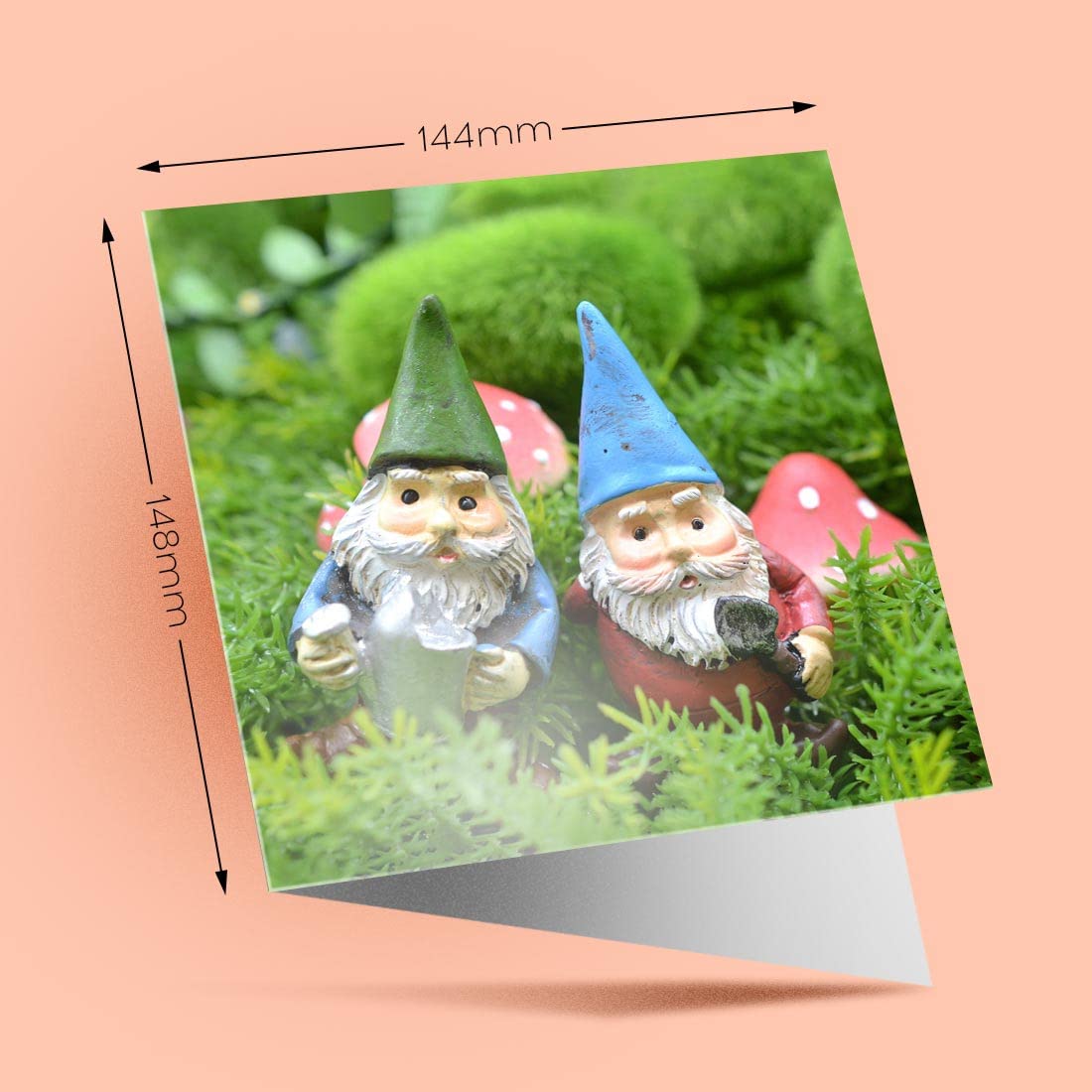 1 x Greeting Card Garden Gnome Men - Blank Birthday Celebration Anniversary #14596