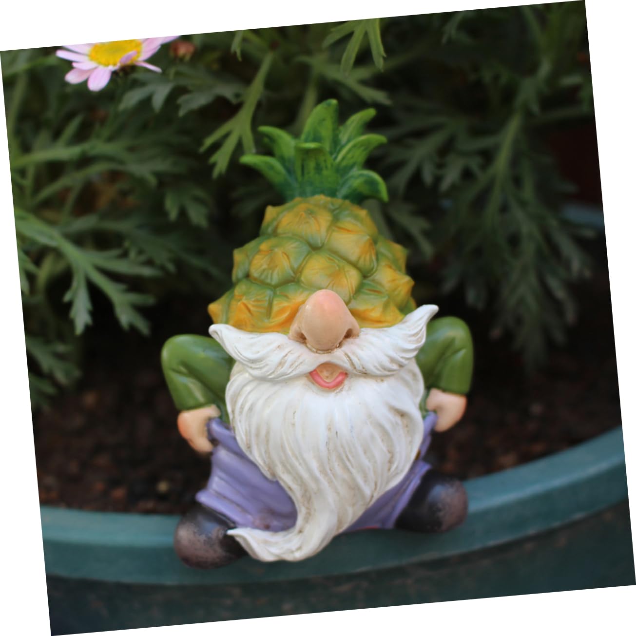 Happyyami Outdoor Gnome Ornaments Resin Craft Gnome Figurine Grandad Garden Ornaments