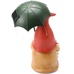 WONDHOME Garden Gnome Statues Outdoor Decoration Patio Yard Lawn Solar Gnomes Lady with Umbrella Lights Christmas Halloween Birthday Gift for Woman Mom,Umbrella Gnome
