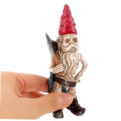 BESPORTBLE Gnome Skull Statue Skeleton Dwarf Ornaments Halloween Gnome Garden Decorative Resin