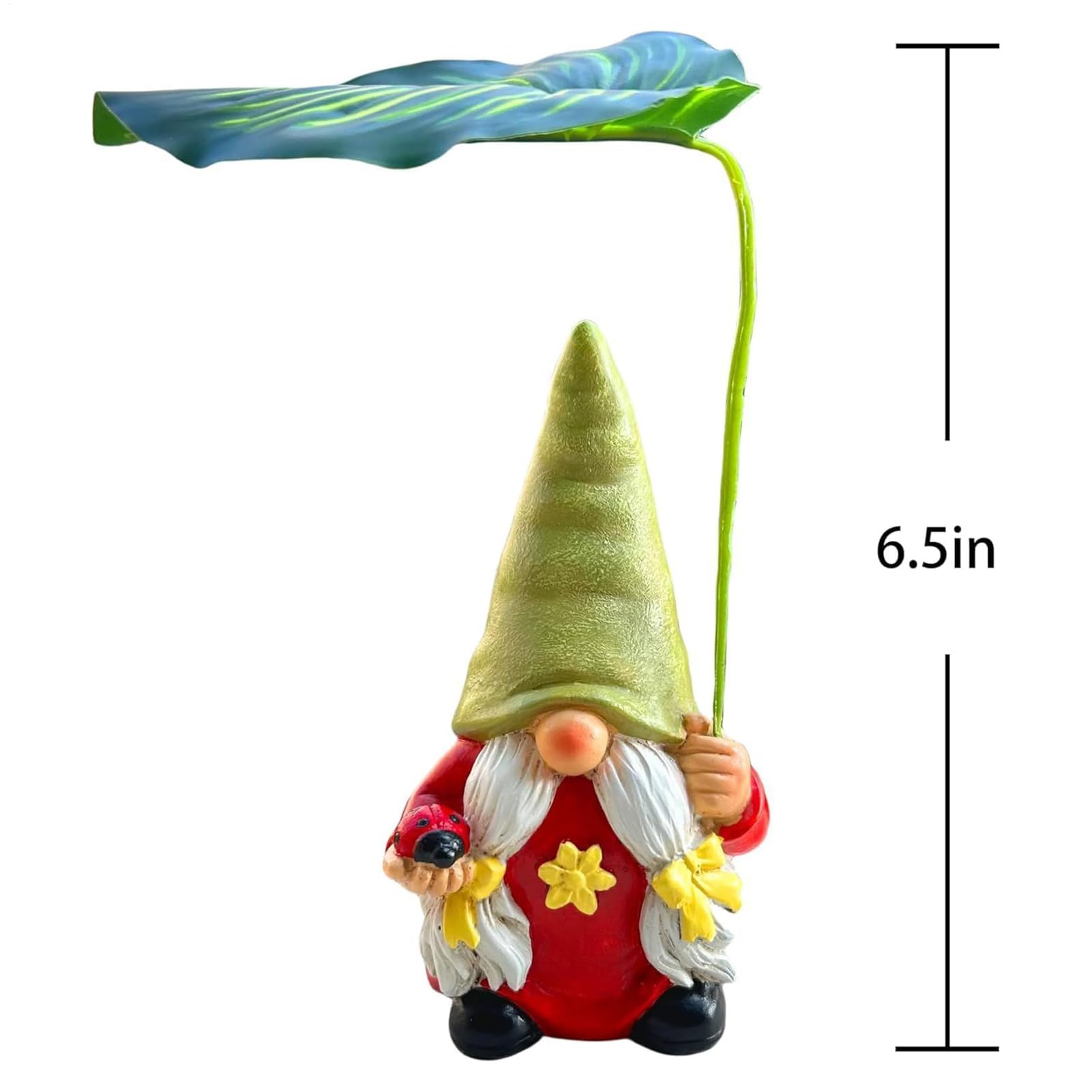 Yard Gnomes | Outdoor Gnomes Garden Decorations - 6.5inch Resin Figurines Ornaments for Landscaping Pond Front Patio Beach Indoor Outside Porch Christmas Pool Flowerbed