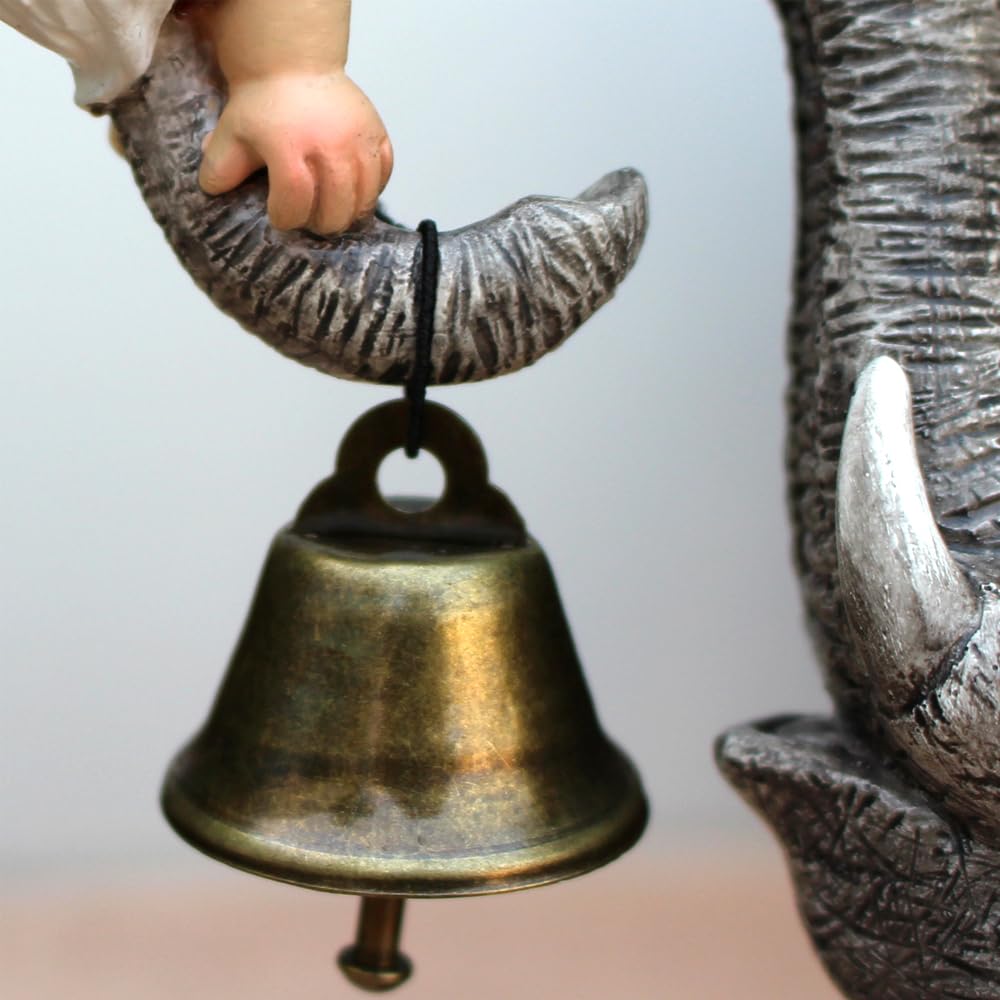 Meyas Garden Statues Garden Sculptures Garden Decoration Figures Desktop Ornament Figures Statues Elves Elephant Landscape Sculpture Decoration Gnome Elephant Bell Resin Statues Yard Balcony