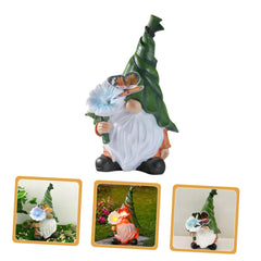 Toyvian Garden Gnome Sculpture with Solar Light Durable Resin Patio Decor for Outdoor Spaces Weather Resistant Lawn Ornament Present for Christmas Birthdays and Housewarming