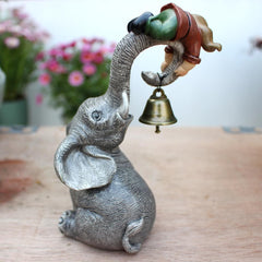 Meyas Garden Statues Garden Sculptures Garden Decoration Figures Desktop Ornament Figures Statues Elves Elephant Landscape Sculpture Decoration Gnome Elephant Bell Resin Statues Yard Balcony