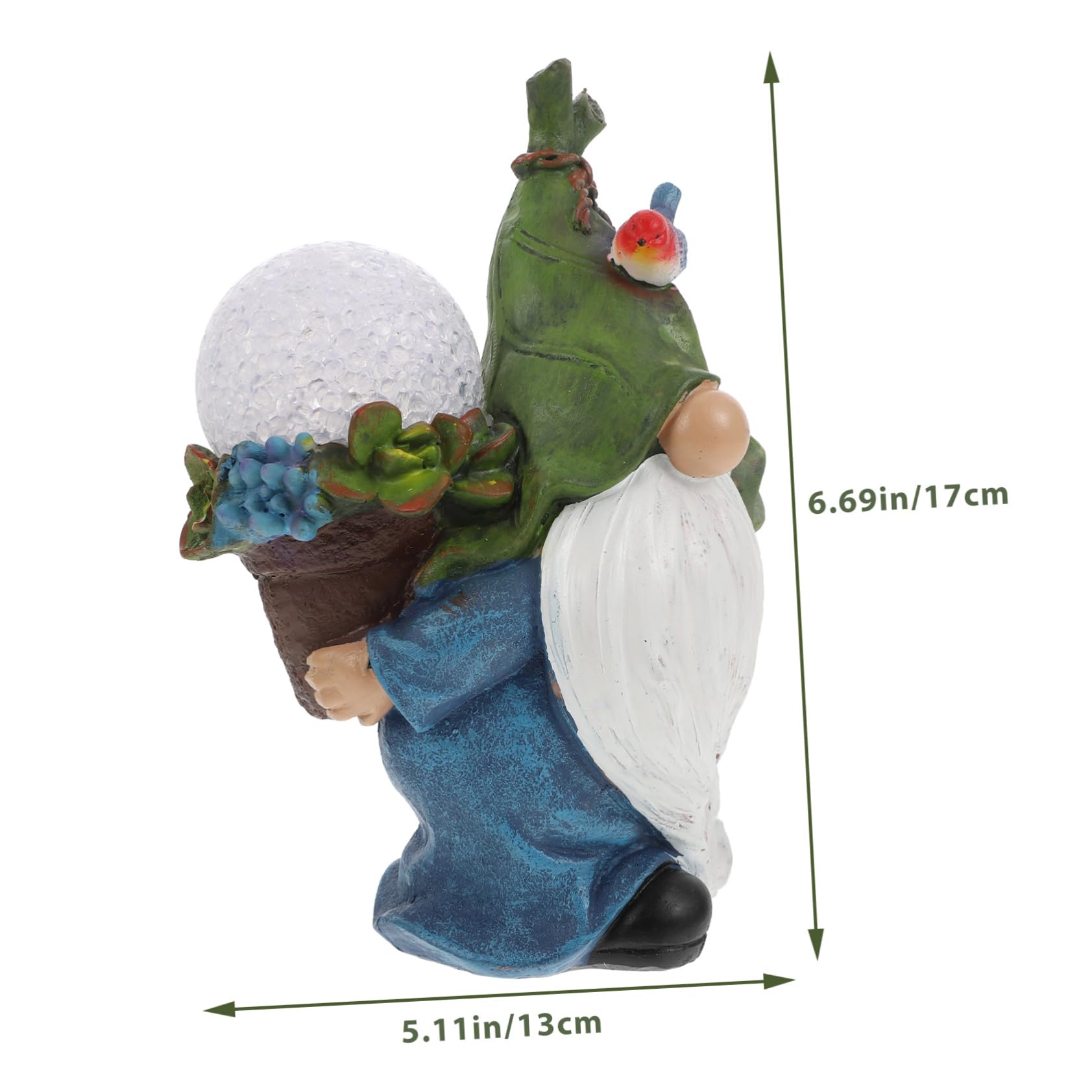 Toyvian 1Pc Creative Gnome Decorative Resin Craft Light Unique Dwarf Garden Ornament for Outdoor Decor Solar Powered Lawn Lamp for Pathways and Gardens Adds Warmth and Charm
