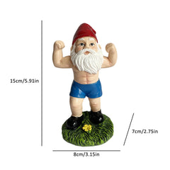 Funny Workout Garden Gnomes Statues, Outdoor Funny The Muscular, Barbell And Dumbbell Gnomes Decorations, Indoor Figurine For Home Tabletop, Garden Gnomes Ornaments, Funny Statue