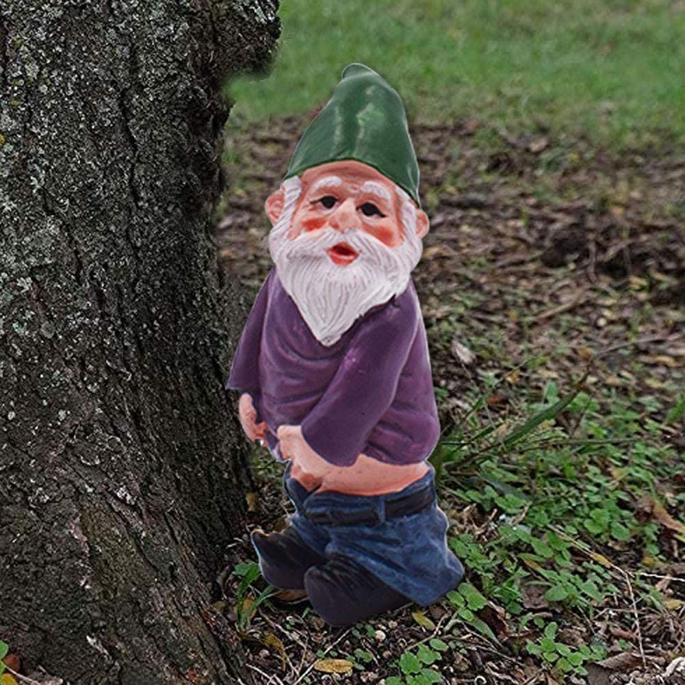 REOVE 4pcs Gnomes Statue Miniature Garden Decoration Ornament Fairy Garden Accessories Collectible Outdoor Micro Landscape Decoration Set Gnome-Drunk Gnome Kit for Gift House Yard Lawn Patio