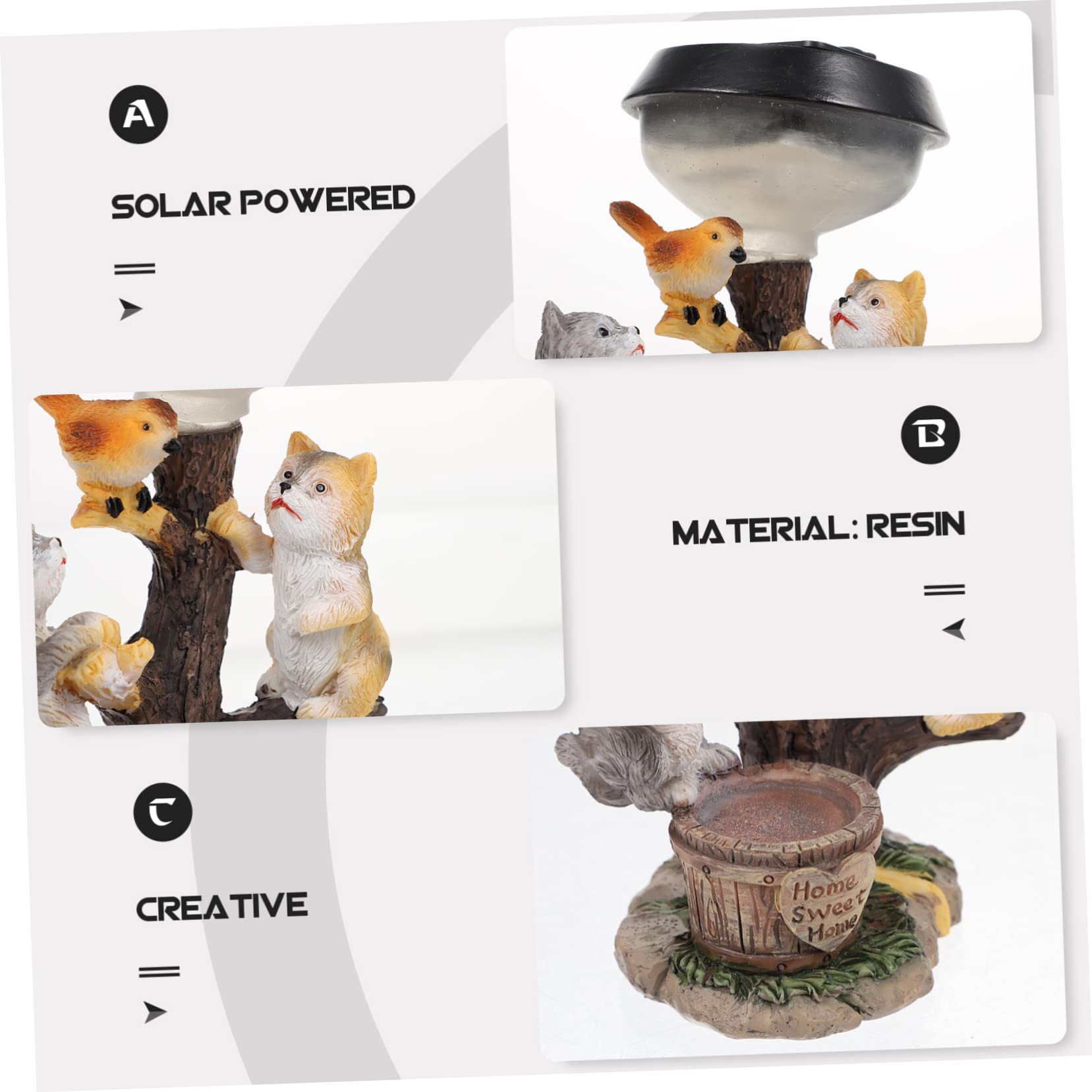 BESPORTBLE Solar Cat Statue Light Resin Outdoor Garden Decor Adorable Animal Sculpture for Lawn and Patio Cozy Illumination for Courtyard Parties and Landscape