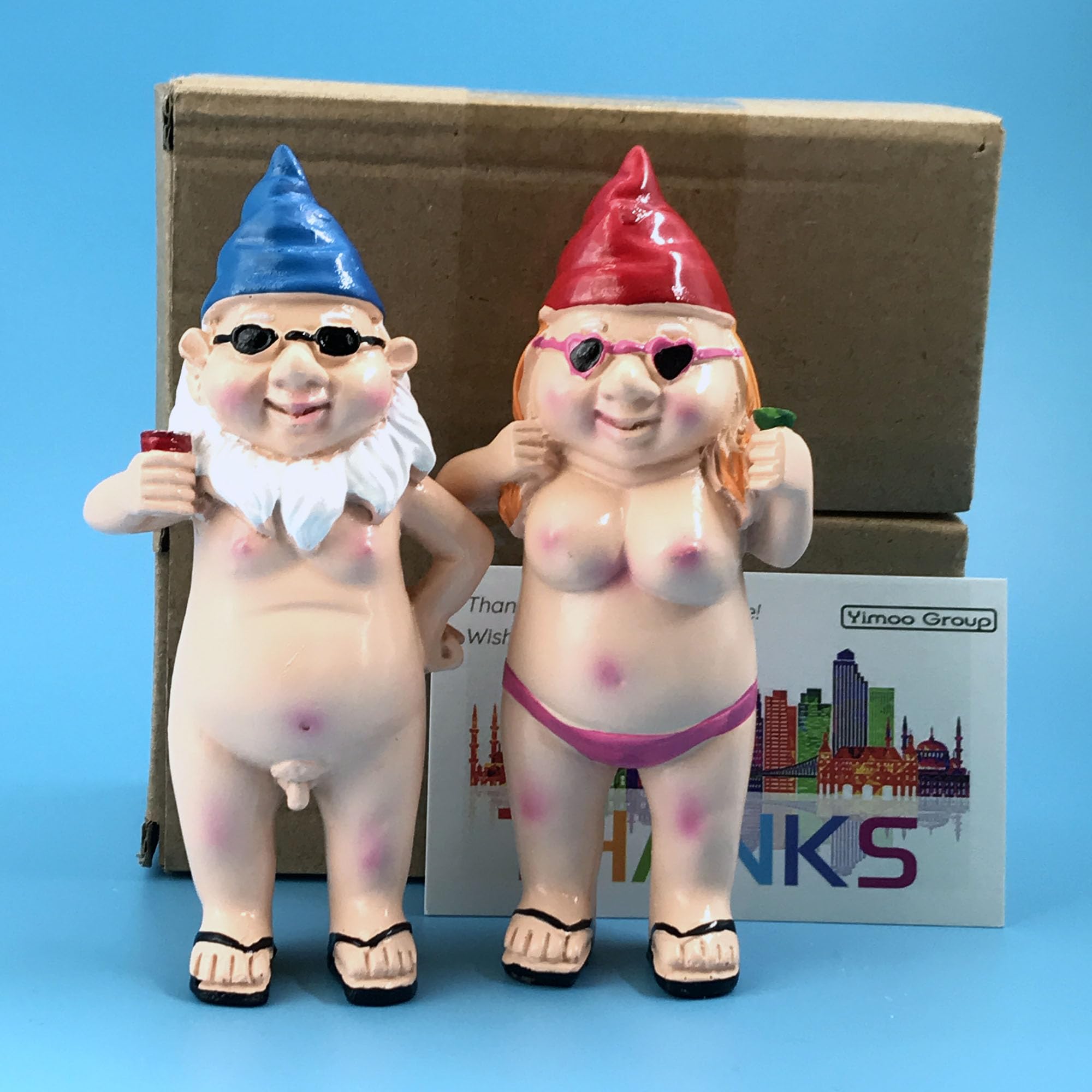 YiMOO Garden Gnomes Funny, Gardening Rude Novelty Unusual Gifts for Women Men Funny Garden Ornaments Outdoor Unusual