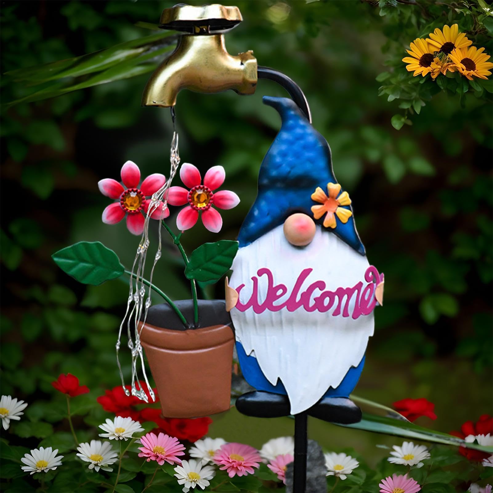 Solar Stake Lights Outdoor, Cartoon Gnome Solar Garden Stakes, Waterproof LED Landscape Lighting, Twinkling Garden Decoration, Winter Christmas Yard Lights, Backyard Walkway Lighting, Decorative Solar
