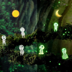 10PCS Fairy Garden Accessories Tree Elves Glow in Dark Garden Alien Decor Miniature Luminous Ghost kit for Micro Landscape Garden Decoration Outdoor Status Patio Lawn Yard Kit (Green)