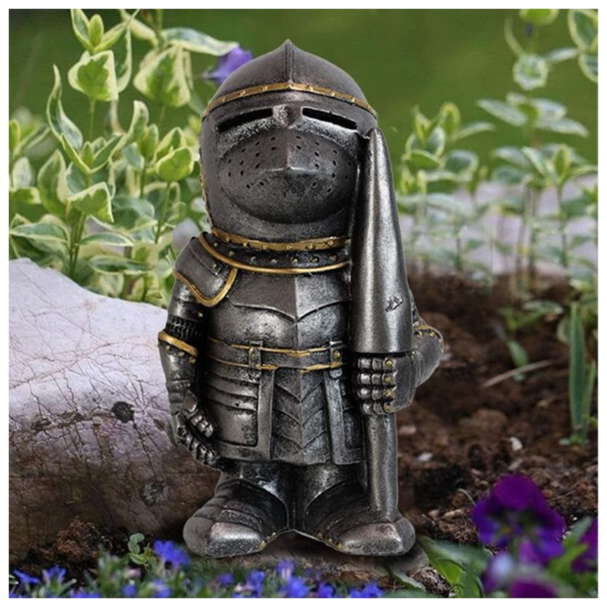 Garden Knight Gnome Statue Ornament-Resin Knight Desktop Ornament, Soldier Miniature Figure Collection Home Decoration,