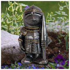 Garden Knight Gnome Statue Ornament-Resin Knight Desktop Ornament, Soldier Miniature Figure Collection Home Decoration,