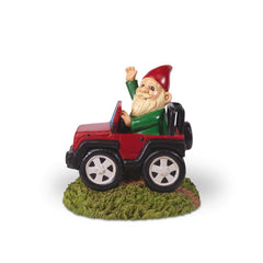 Kwirkworks Funny Garden Gnome - 4x4 Truck Wave Lawn Statue - 8 inches Tall
