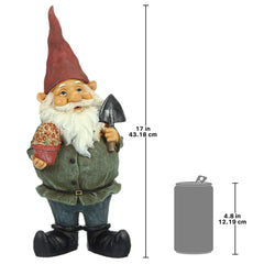 Design Toscano QM211261 Garden Gnome Statue - Dagobert with Gifts Garden Gnome - Lawn Gnome