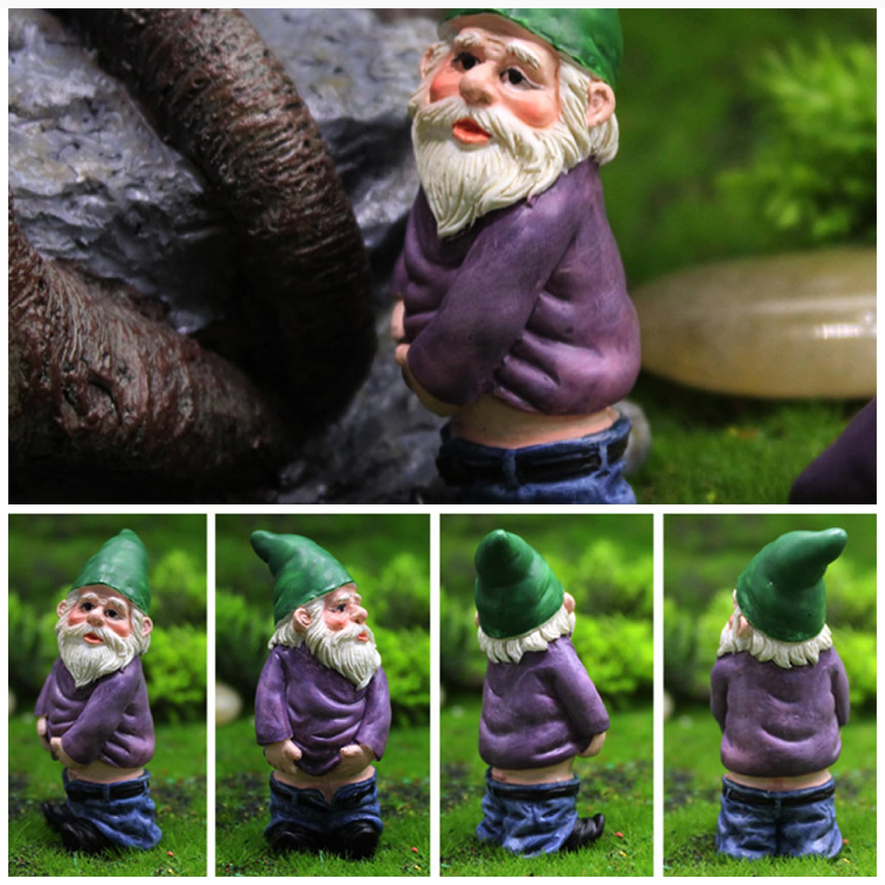 Drunk Gnomes for Garden, 3PCS Mini Gnomes with 1PC Fire, Resin Fairy Garden Gnomes, Funny Naughty Gnomes for Outdoor Indoor Patio Yard Lawn Porch 1
