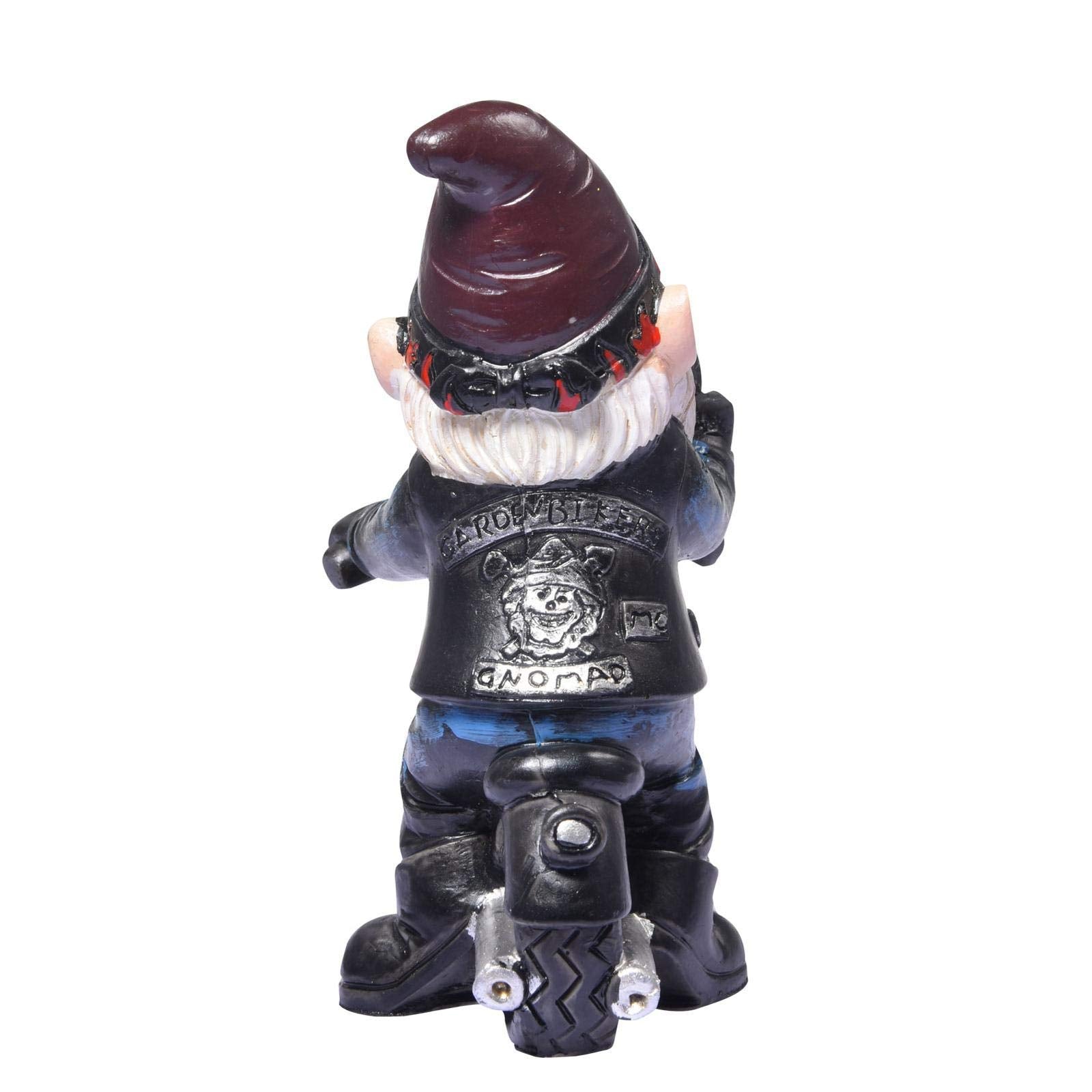 Lievevt Garden Gnome Statue Naughty Gnome Motorcycle Statue Axle Grease The Biker Christmas Decoration Ornaments For Lawn Patio Yard Indoor Outdoor Holiday Home Office