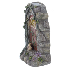 Azuma Fairy Door Solar Powered Garden Ornament Yellow LED Lights Outdoor - Snail