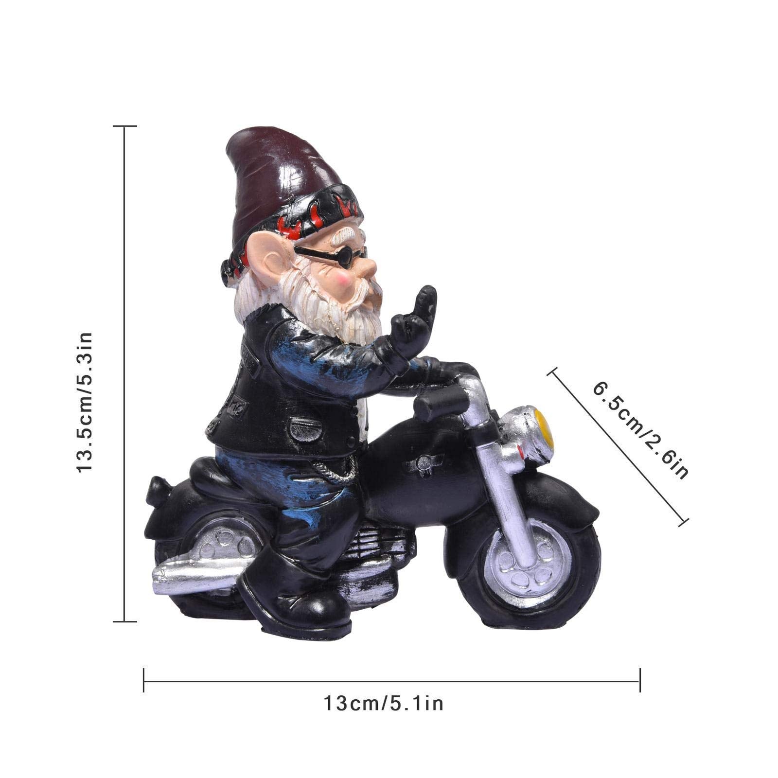 Lievevt Garden Gnome Statue Naughty Gnome Motorcycle Statue Axle Grease The Biker Christmas Decoration Ornaments For Lawn Patio Yard Indoor Outdoor Holiday Home Office