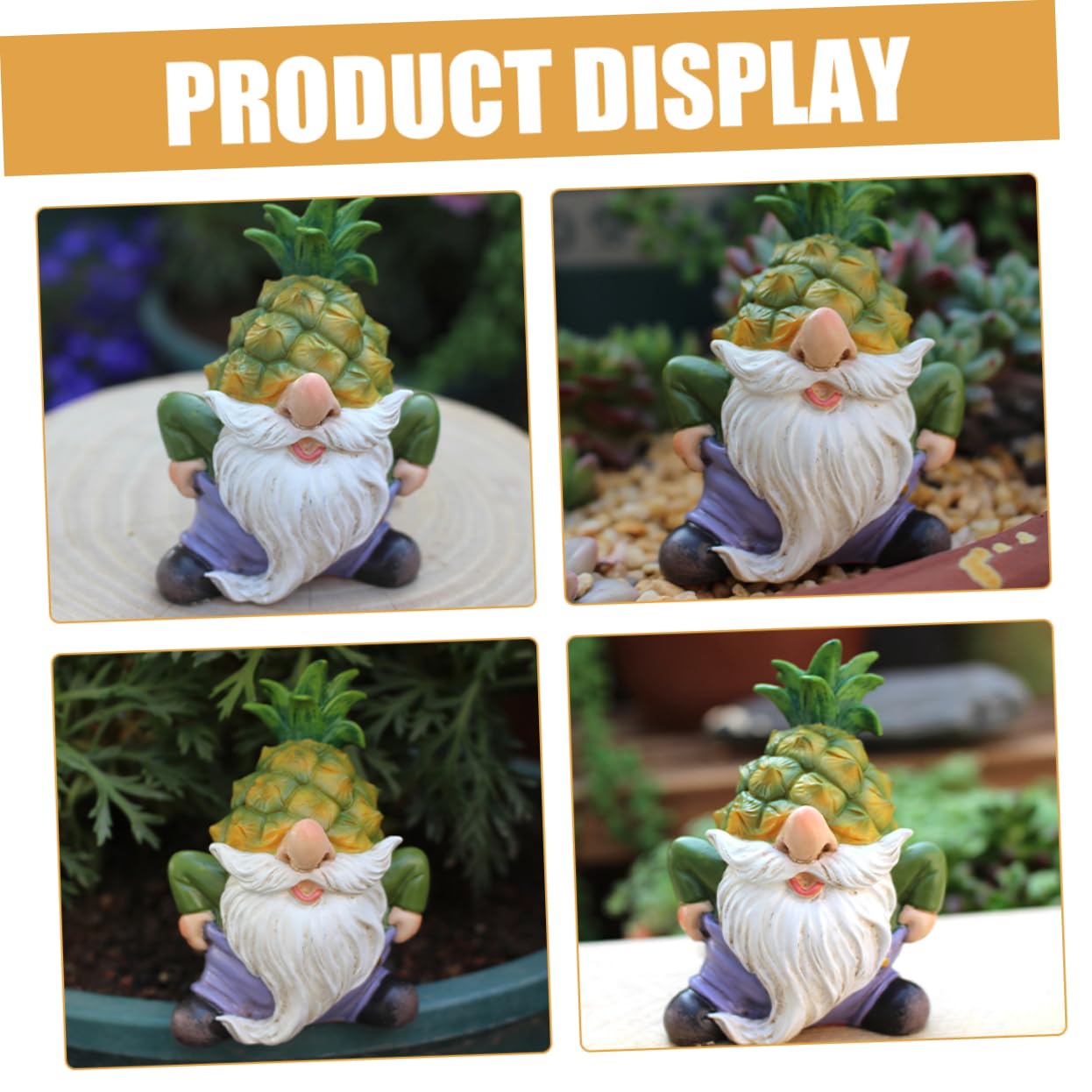 Happyyami Outdoor Gnome Ornaments Resin Craft Gnome Figurine Grandad Garden Ornaments