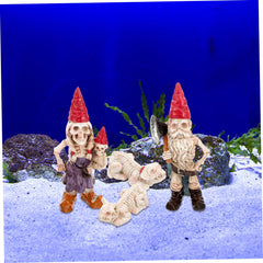 BESPORTBLE Gnome Skull Statue Skeleton Dwarf Ornaments Halloween Gnome Garden Decorative Resin