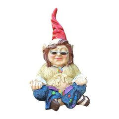 Funny Garden Gnome Couple Statue - The 60's Peace Man and Chick Hippie Zen Naughty Gnome Garden Peeker Yard Art Decoration for Indoor Outdoor Lawn Ornaments Garden Sculpture Very personal(D)