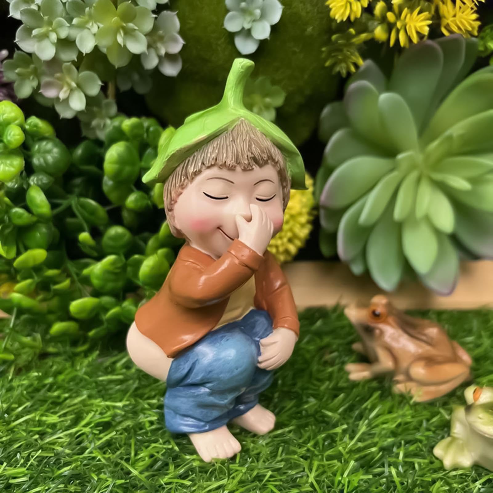 Pooping Garden Gnome,Hilarious Lawn Decoration - Naughty Funny Outdoor Statue, Pooping Peeing Gnome Statue, Naughty Funny Toilet Gnome Statue for Home, Garden