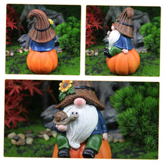Happyyami Naughty Garden Gnome Statue Adorable Resin Sculpture for Home Patio Decor Unique Festive Ornament for Christmas Holidays Lovely Gnome Garden Decoration