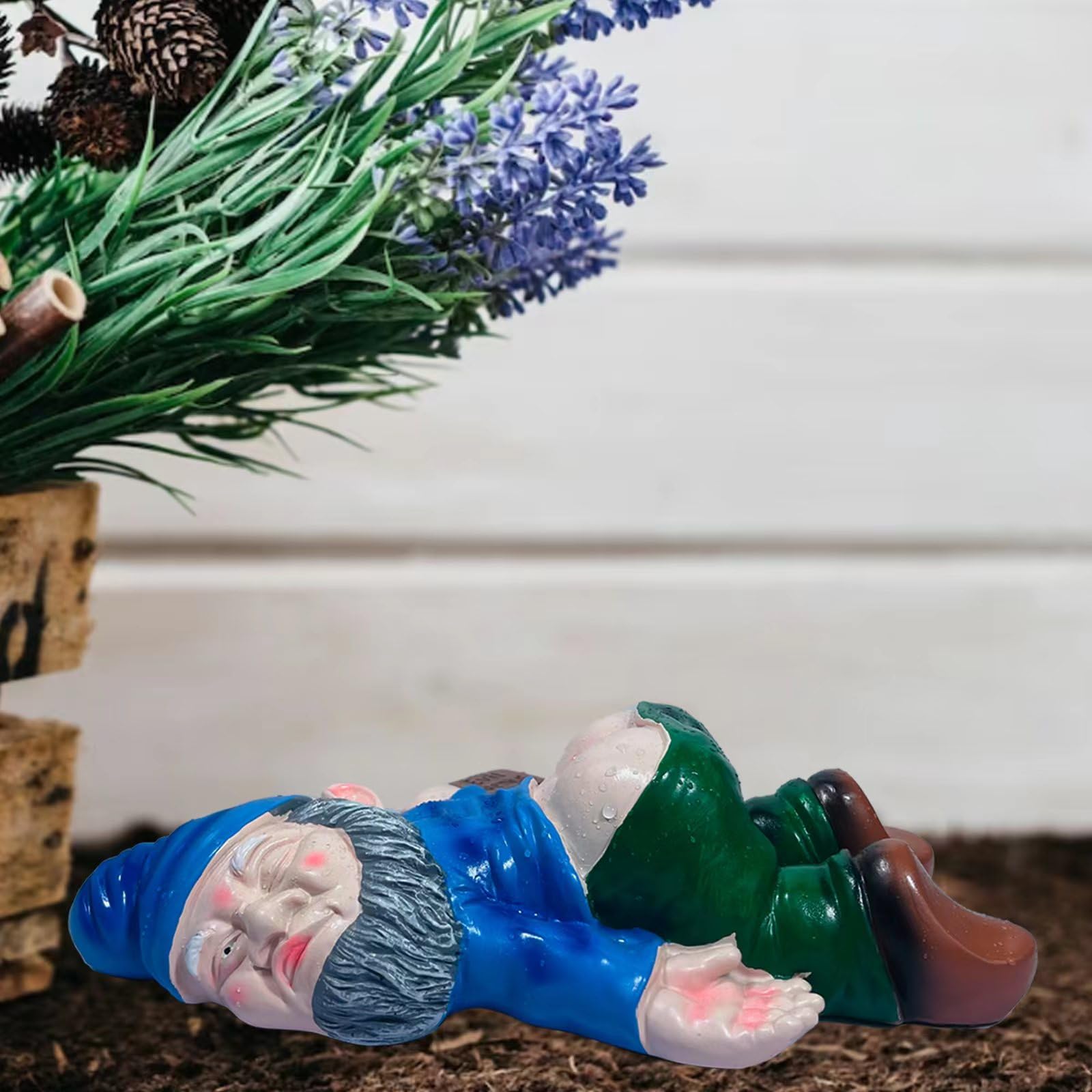 Wetufin - 9.5 * 6.0 inch Drunk Gnome Garden Drunk Gnomes inch Funny Drunk Statues Creative Dwarf Decor Resin Sculpture Decorations Novelty Gift for Desk Indoor Outdoor Yard Patio Lawn